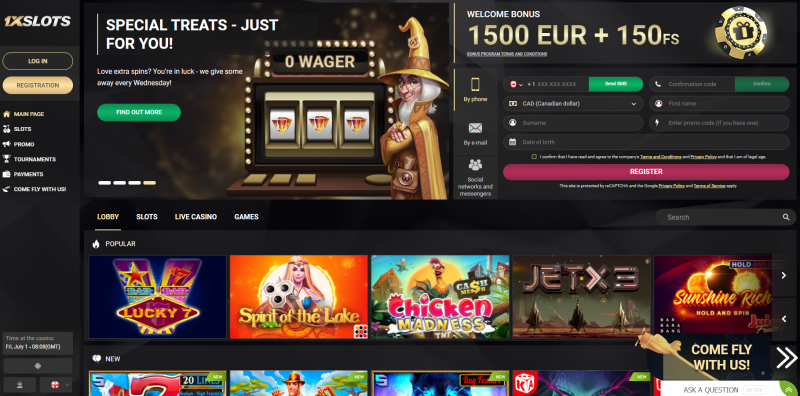 Open the website of 1xSlots Casino by using a special link and click the "Register" button in the upper left corner