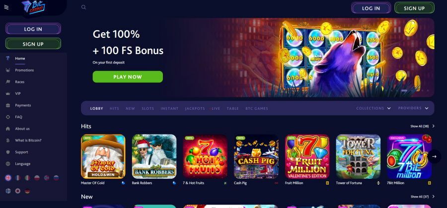 Open the homepage of the 7bit Casino website Open the homepage of the 7bit Casino website by clicking on our special link.