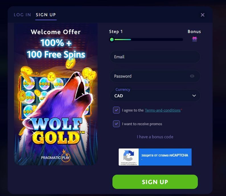 Open registration form 7Bit Casino Fill out the registration form with personal data and choose a strong password