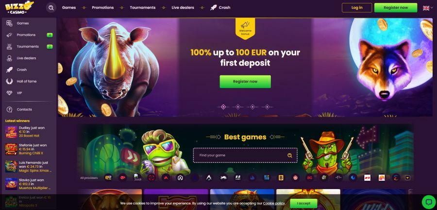 Use our special link to open the official website of the online casino