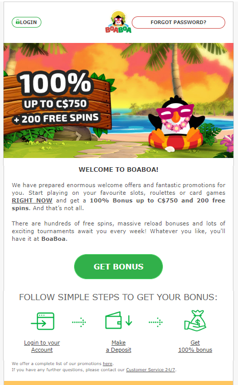 Click on the link in the letter from the online casino and open your personal account Click on the link in the letter