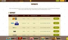 Payment options on Bob Casino website