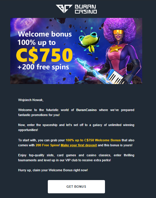 Confirm registration using the link in a letter from the casino