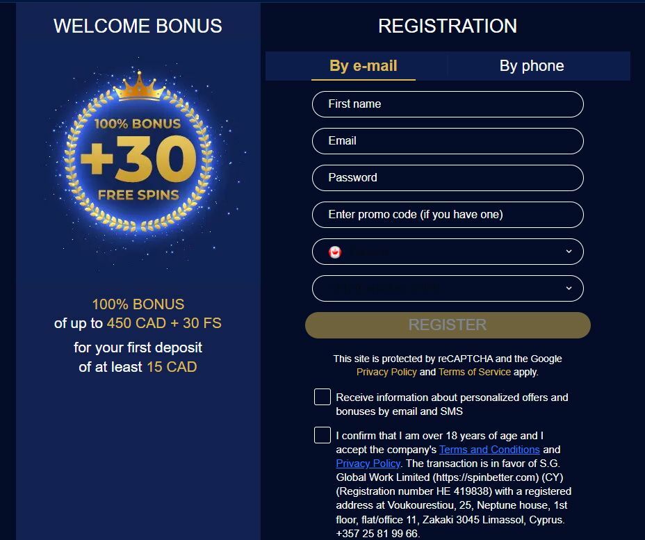 No Deposit Bonus 100 Free Spins at SpinBetter Casino