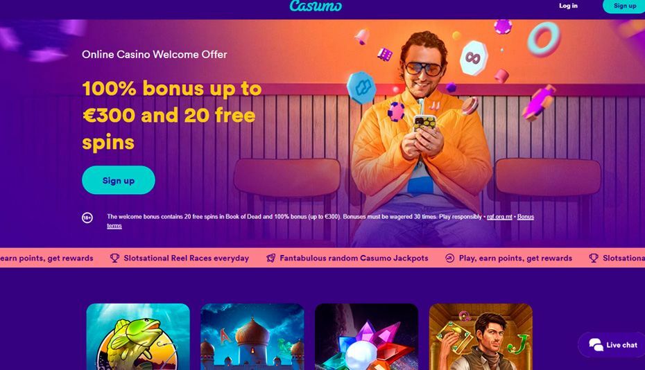 Casumo Casino main page