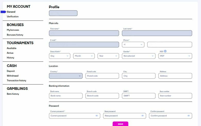 Fill in the empty fields in the profile and save the changes