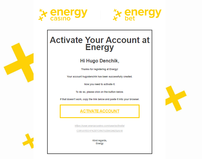 Open the link Find a message from an online casino in your inbox and open the link inside