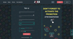 Jozz Casino registration form