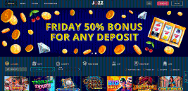The appearance of the main page of the site Jozz Casino