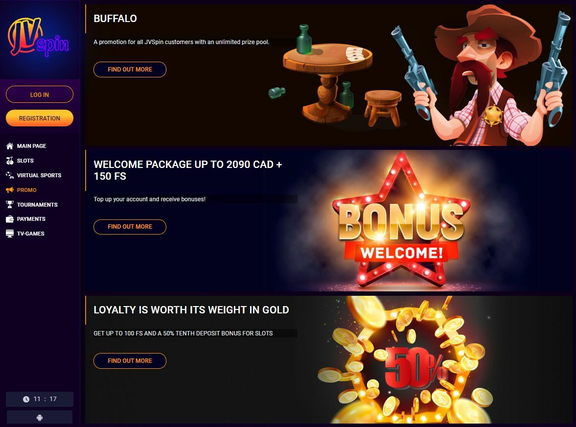 JVSpin Casino No Deposit Spins Bonus
