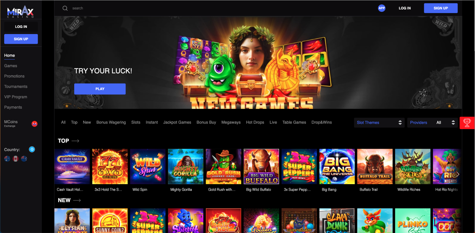 Mirax Casino website 