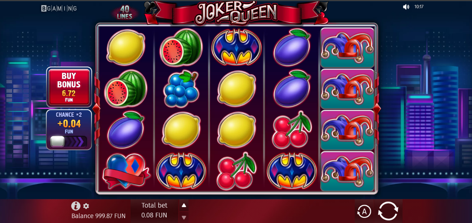 Appearance of the Joker Queen slot machine