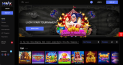 Home page on the Mirax Casino website