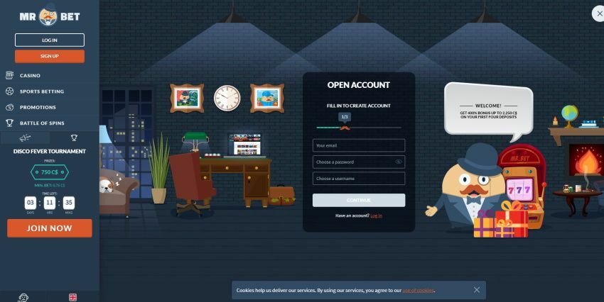 Select “Sign Up” from the menu Select “Sign Up” from the menu, then complete the registration form. Simple personal information must be entered, and the account currency (the Canadian dollar is advised for Canadian gamblers) must be chosen.