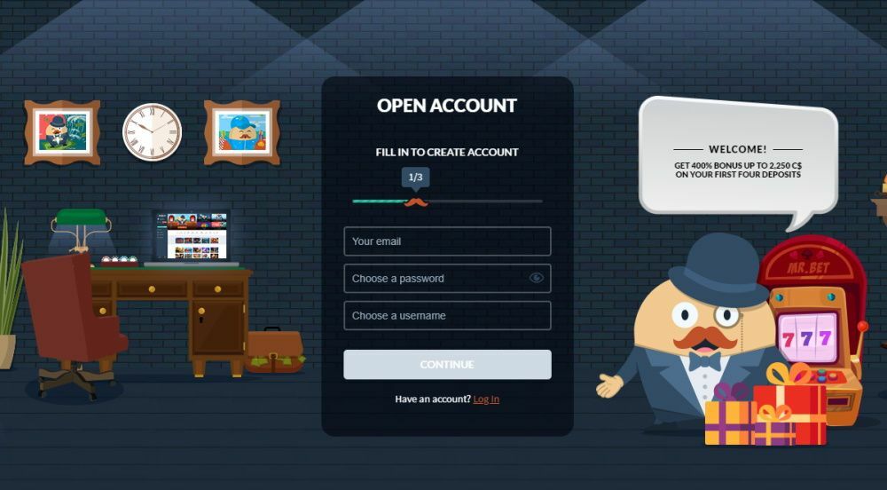 Click the "Register" button and fill out the form by entering your email address, nickname, and password.