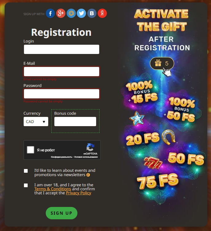 You must provide a username, email address, and password