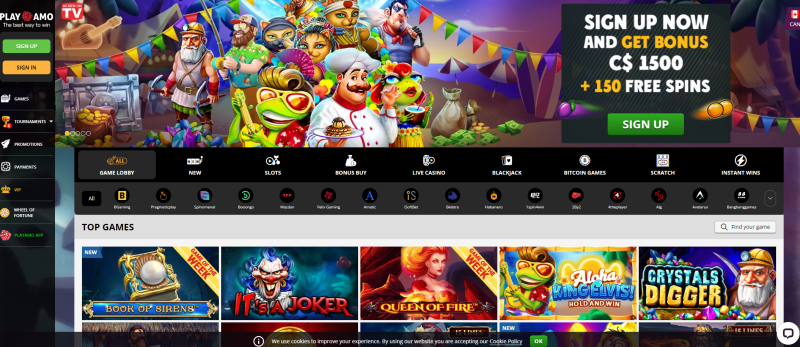 Special link to the official website PlayAmo Casino