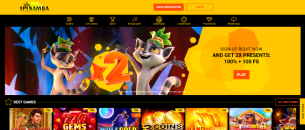 Spinamba Casino homepage