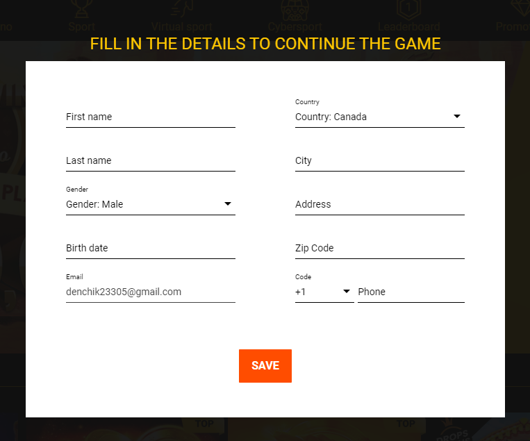 You will receive an email to confirm your registration. Put your name, birthday, and other personal information.