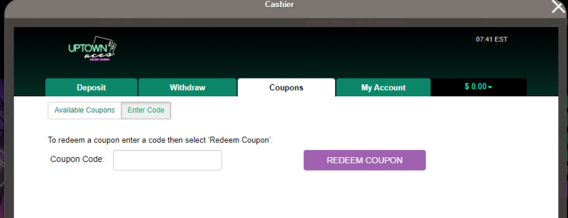Go to the Coupons tab and enter promo code UPTOWN10.