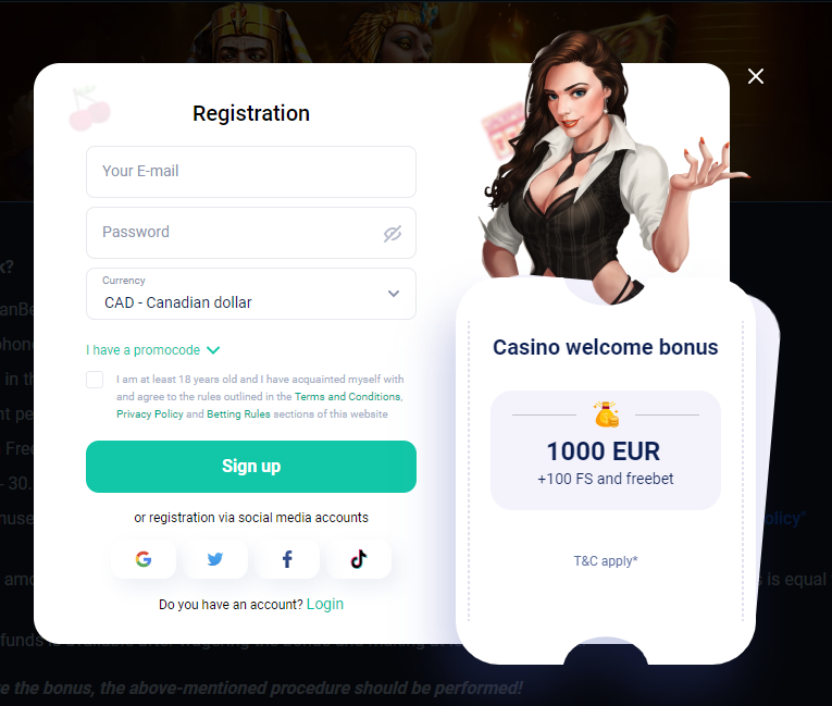 Register a new account at Vulkan Bet Casino Vulkan Bet sign-up