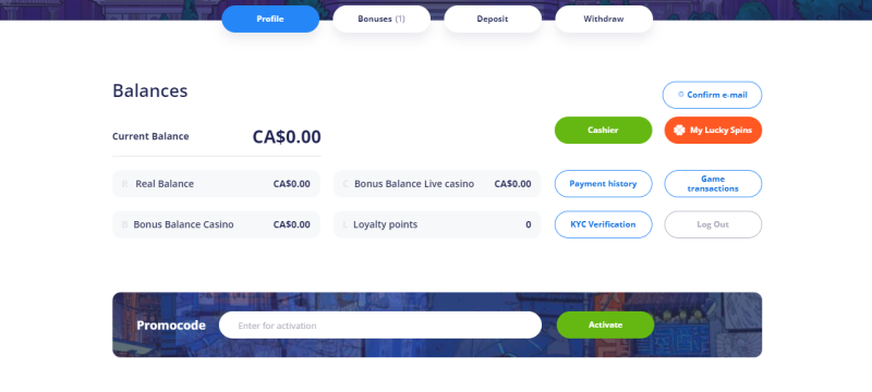 You will see the Book of Dead section from the bonuses tab with 30 free spins. Click on the gift icon on the upper right side of the screen.